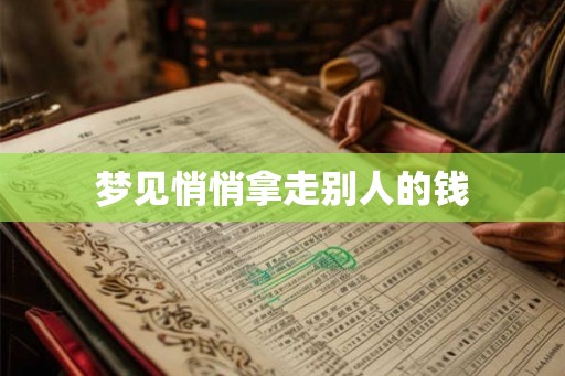 梦见悄悄拿走别人的钱