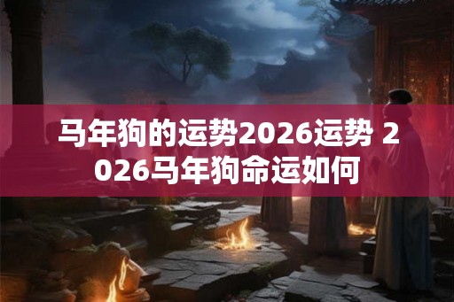 马年狗的运势2026运势 2026马年狗命运如何
