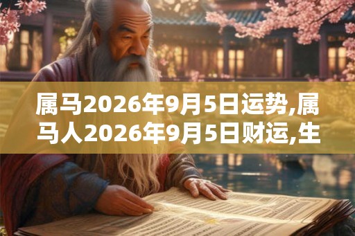 属马2026年9月5日运势,属马人2026年9月5日财运,生肖马2026年9月5日运势