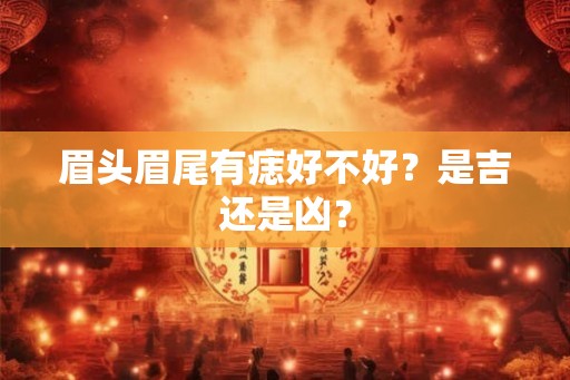 眉头眉尾有痣好不好?是吉还是凶? 眉头眉尾有痣好不好?是吉还是凶?