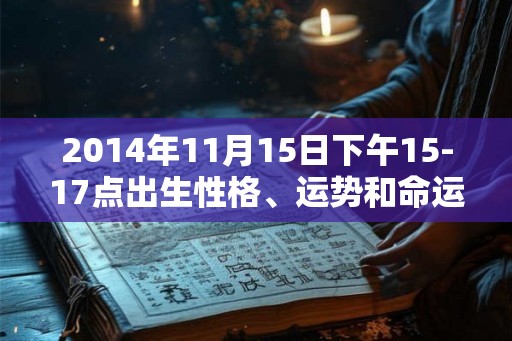 2014年11月15日下午15-17点出生性格、运势和命运 2014年11月15日下午15-17点出生性格、运势和命运