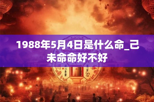 1988年5月4日是什么命_己未命命好不好