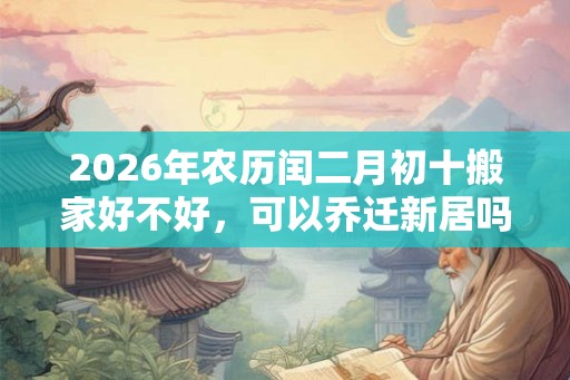 2026年农历闰二月初十搬家好不好，可以乔迁新居吗？