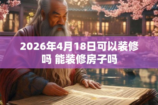 2026年4月18日可以装修吗 能装修房子吗 2026年4月18日可以装修吗 能装修房子吗