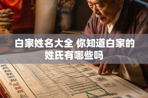 白家姓名大全 你知道白家的姓氏有哪些吗