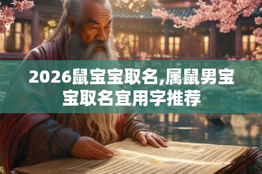 2026鼠宝宝取名,属鼠男宝宝取名宜用字推荐