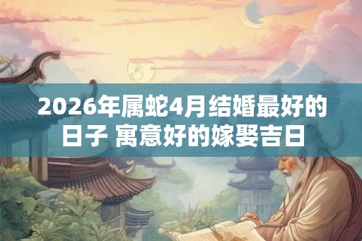 2026年属蛇4月结婚最好的日子 寓意好的嫁娶吉日