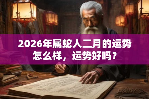 2026年属蛇人二月的运势怎么样，运势好吗？