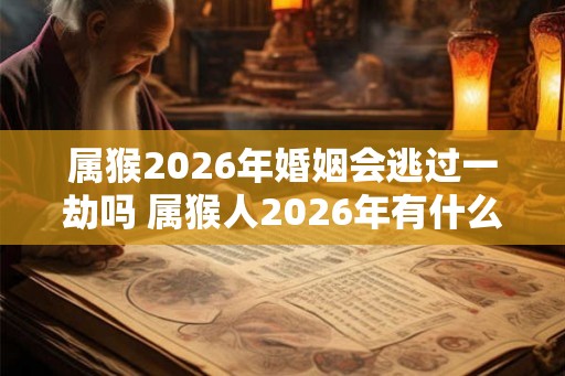 属猴2026年婚姻会逃过一劫吗 属猴人2026年有什么灾