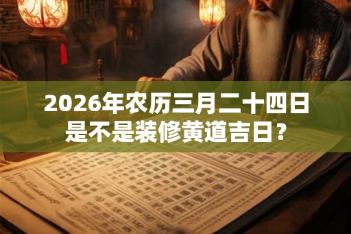 2026年农历三月二十四日是不是装修黄道吉日？