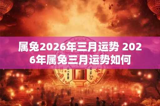 属兔2026年三月运势 2026年属兔三月运势如何