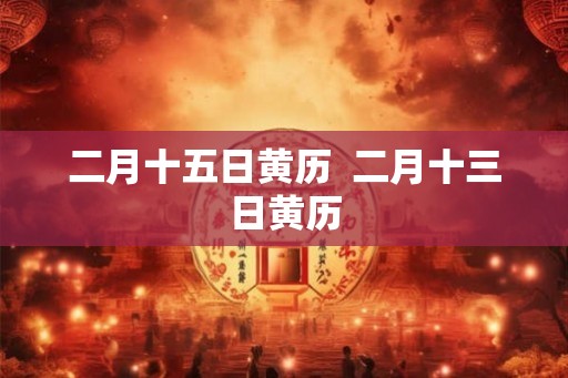 二月十五日黄历  二月十三日黄历