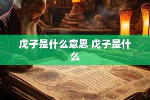 戊子是什么意思 戊子是什么