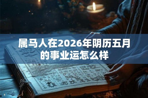 属马人在2026年阴历五月的事业运怎么样