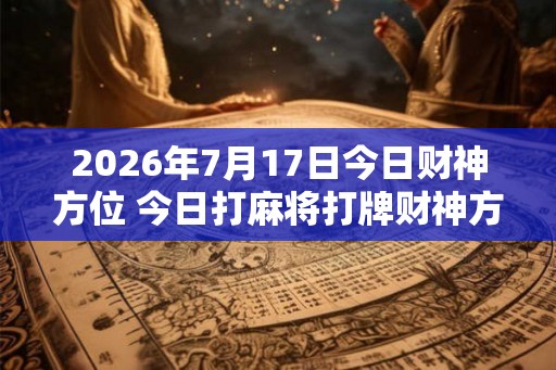 2026年7月17日今日财神方位 今日打麻将打牌财神方位！