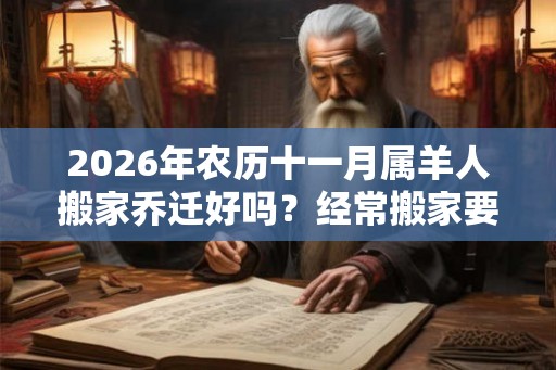 2026年农历十一月属羊人搬家乔迁好吗？经常搬家要注意什么？