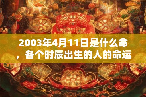 2003年4月11日是什么命，各个时辰出生的人的命运