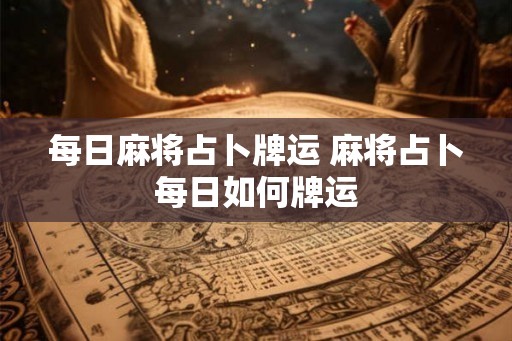 每日麻将占卜牌运 麻将占卜每日如何牌运 每日麻将占卜牌运 麻将占卜每日如何牌运