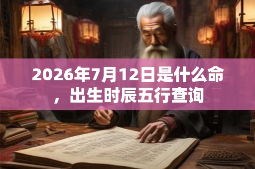 2026年7月12日是什么命，出生时辰五行查询