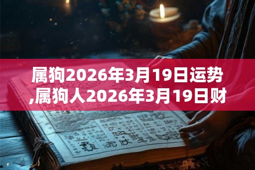 属狗2026年3月19日运势,属狗人2026年3月19日财运,生肖狗2026年3月19日运势