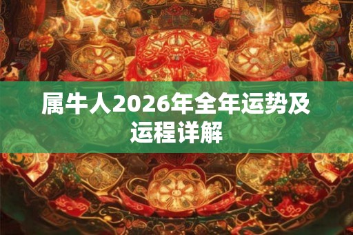 属牛人2026年全年运势及运程详解