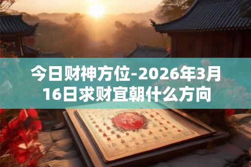 今日财神方位-2026年3月16日求财宜朝什么方向