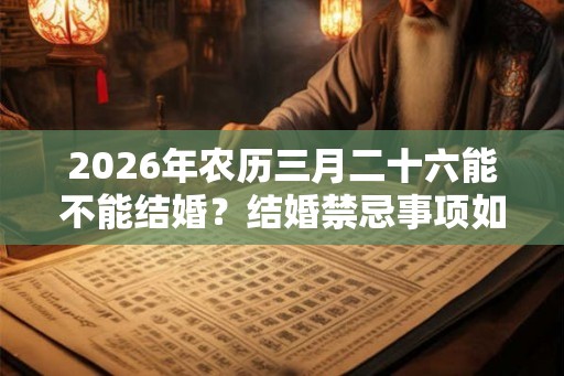2026年农历三月二十六能不能结婚？结婚禁忌事项如何？