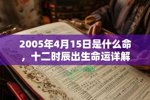 2005年4月15日是什么命，十二时辰出生命运详解