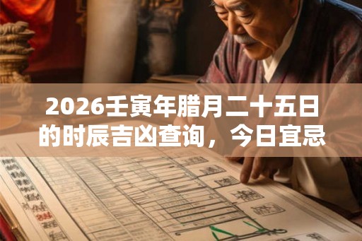 2026壬寅年腊月二十五日的时辰吉凶查询,今日宜忌分析 2026壬寅年腊月二十五日的时辰吉凶查询,今日宜忌分析