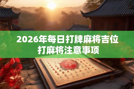 2026年每日打牌麻将吉位 打麻将注意事项