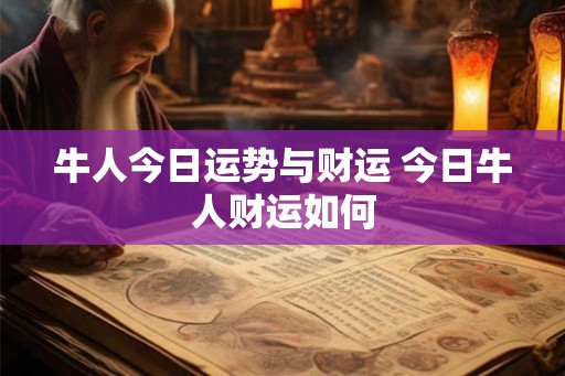 牛人今日运势与财运 今日牛人财运如何