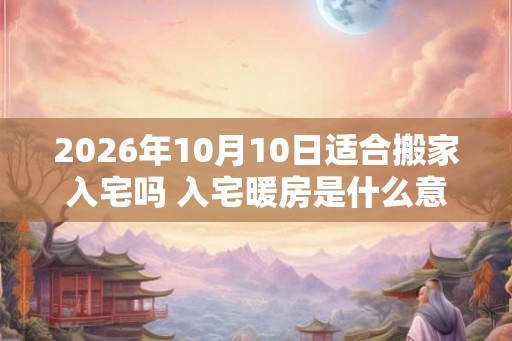 2026年10月10日适合搬家入宅吗 入宅暖房是什么意思