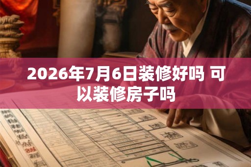 2026年7月6日装修好吗 可以装修房子吗