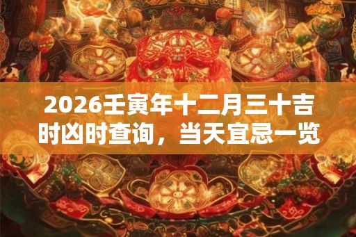 2026壬寅年十二月三十吉时凶时查询,当天宜忌一览表 2026壬寅年十二月三十吉时凶时查询,当天宜忌一览表