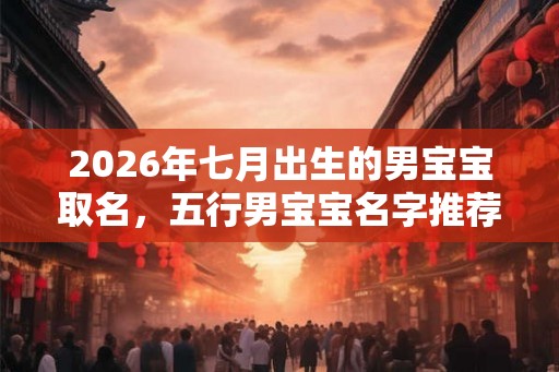 2026年七月出生的男宝宝取名，五行男宝宝名字推荐