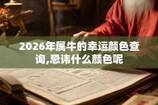 2026年属牛的幸运颜色查询,忌讳什么颜色呢 2026年属牛的幸运颜色查询,忌讳什么颜色呢