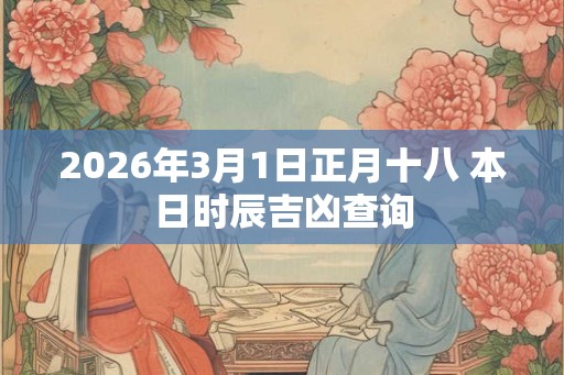 2026年3月1日正月十八 本日时辰吉凶查询 2026年3月1日正月十八 本日时辰吉凶查询