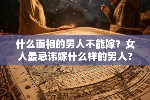 什么面相的男人不能嫁？女人最忌讳嫁什么样的男人？
