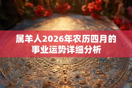 属羊人2026年农历四月的事业运势详细分析