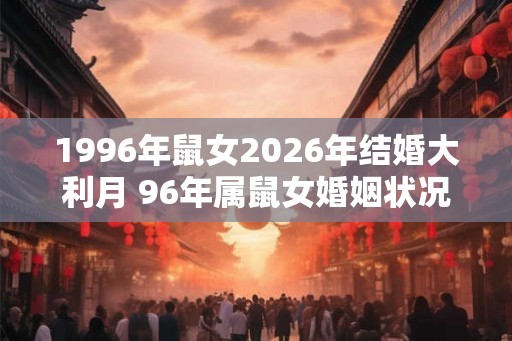 1996年鼠女2026年结婚大利月 96年属鼠女婚姻状况