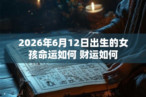 2026年6月12日出生的女孩命运如何 财运如何