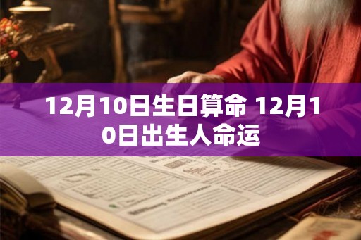 12月10日生日算命 12月10日出生人命运