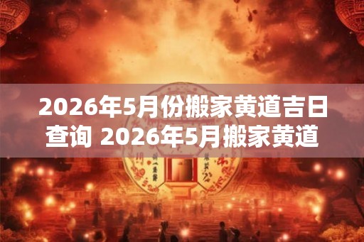 2026年5月份搬家黄道吉日查询 2026年5月搬家黄道吉日是何时