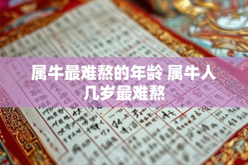 属牛最难熬的年龄 属牛人几岁最难熬