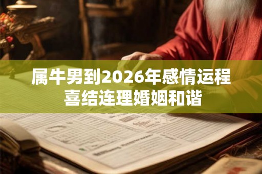 属牛男到2026年感情运程 喜结连理婚姻和谐