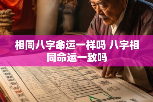 相同八字命运一样吗 八字相同命运一致吗