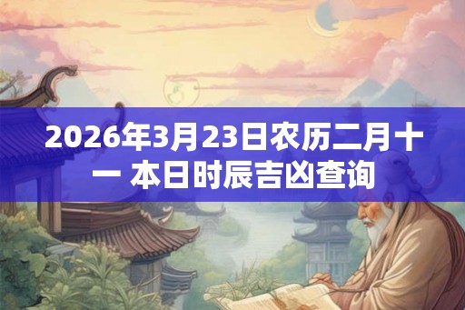 2026年3月23日农历二月十一 本日时辰吉凶查询 2026年3月23日农历二月十一 本日时辰吉凶查询
