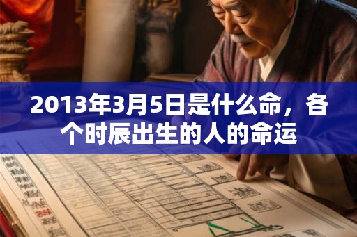 2013年3月5日是什么命，各个时辰出生的人的命运
