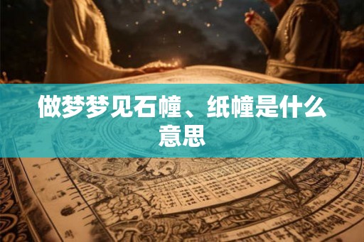 做梦梦见石幢、纸幢是什么意思