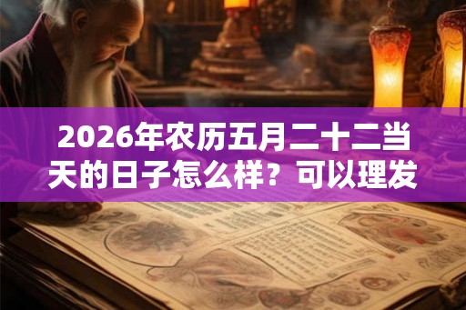 2026年农历五月二十二当天的日子怎么样？可以理发吗？